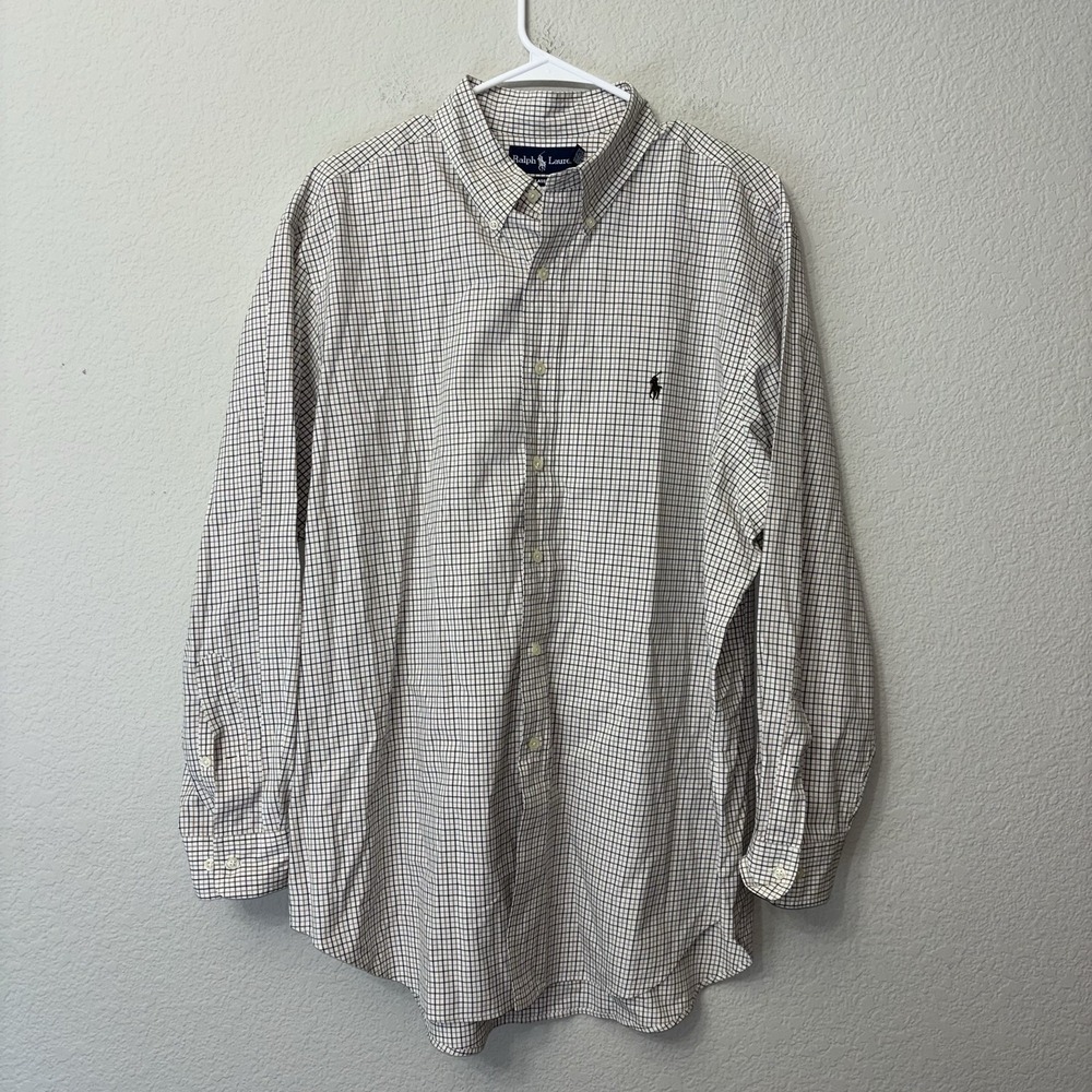 Ralph Lauren Classic Fit Multicolor Graph Check Button Down Size 17 32/33 XL